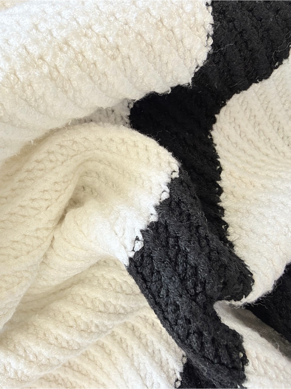 Mango White Quarter Zip Crewneck Sweater with Black Stripes - Picture 15 of 16